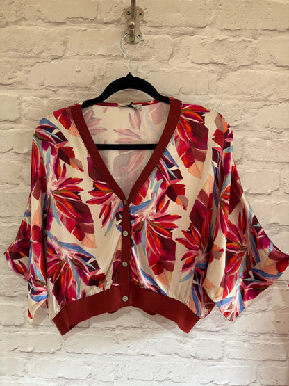 ARIA - Satin printed bomber jacket - Botanical Print