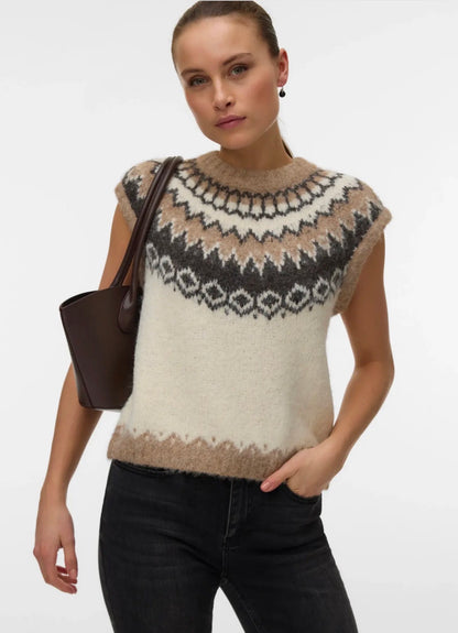 Vero Moda - ASPEN - Fairisle knitted tank