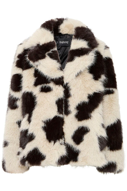 B.Young - BEMIO - Faux fur cow print coat