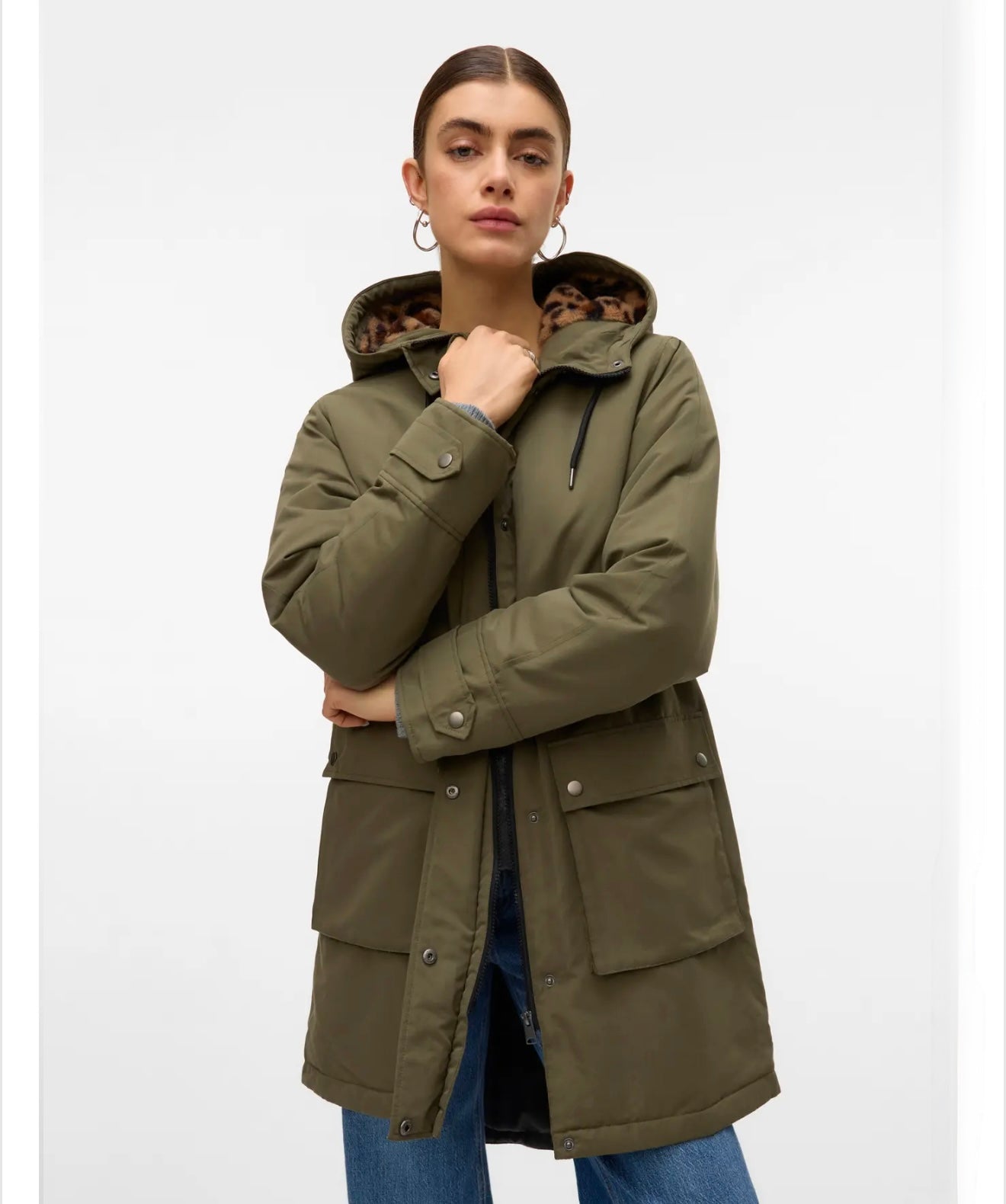 Vero Moda - SAVANNE - Leopard fur hooded parka coat