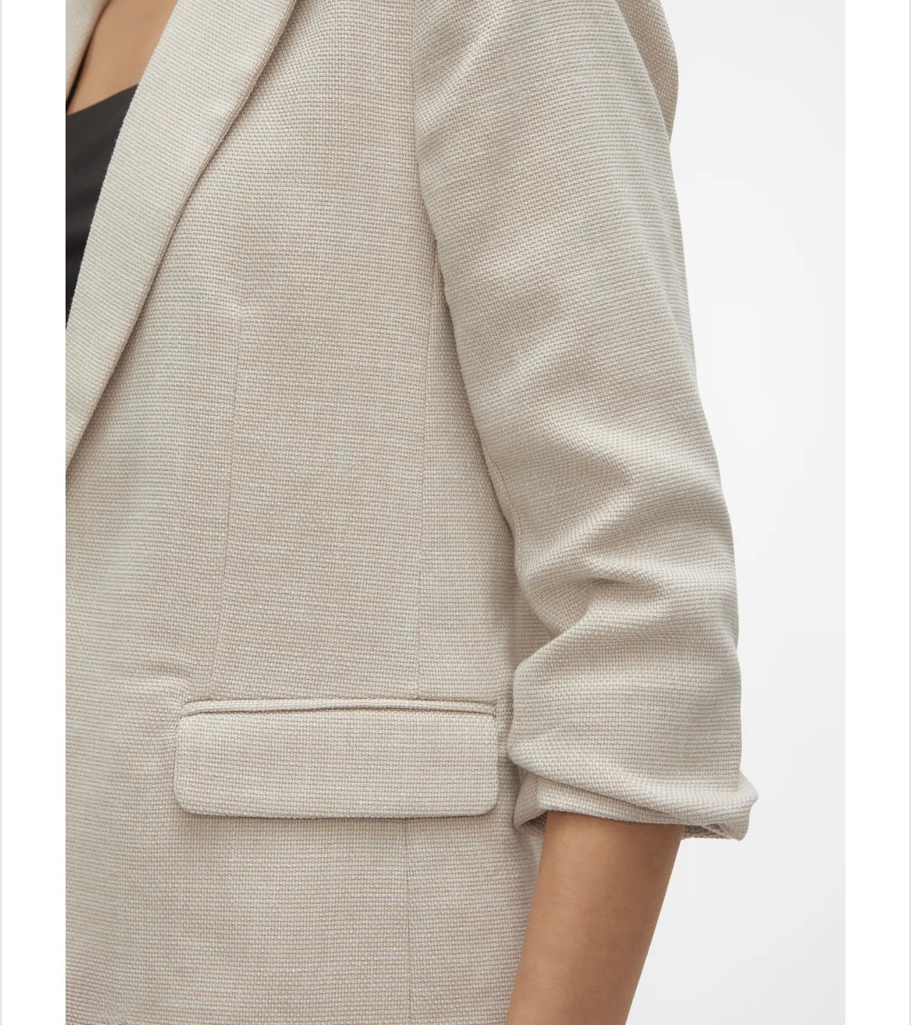 Vero Moda - FRIDA - Textured tweed style 3/4 slv blazer