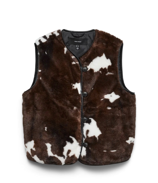 Vero Moda - DONJA COLLEEN - Cow print faux fur gilet