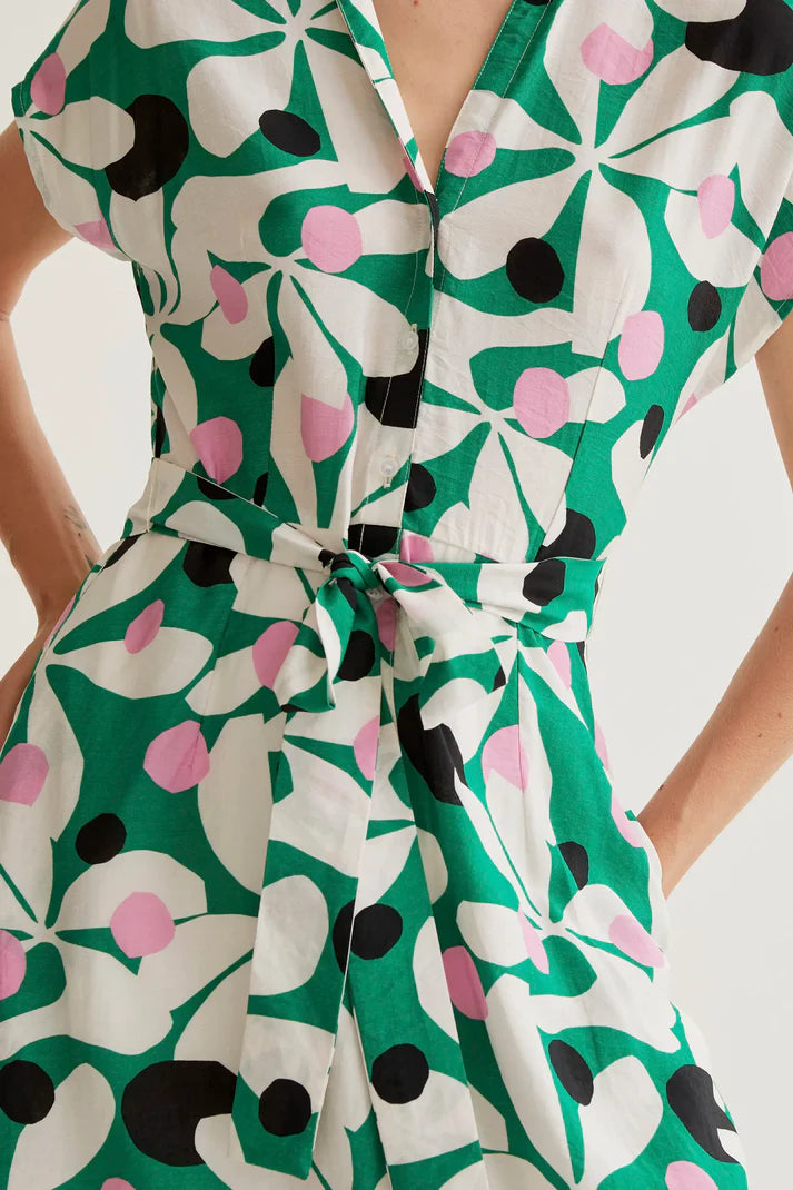 Compañía Fantástica - 11014 - Hosta print midi dress