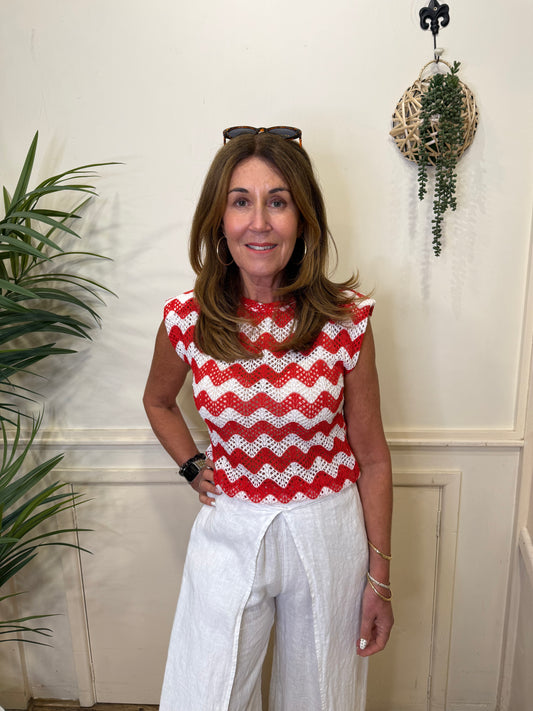 Crochet zig zag top