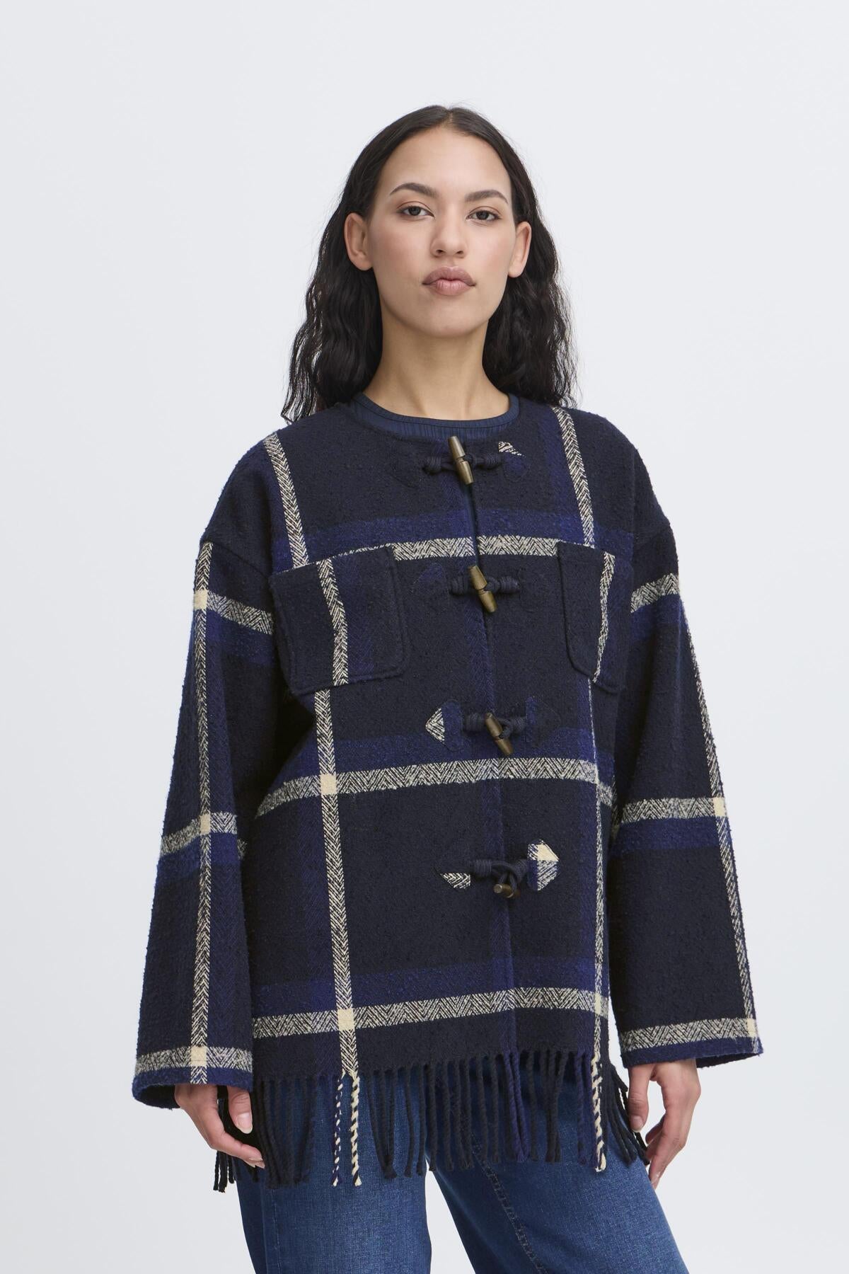 ICHI - FONIZA JA - Checked tassel jackets