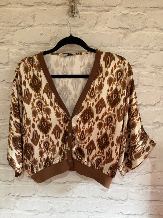 ARIA - Satin printed bomber jacket - Geometric Print