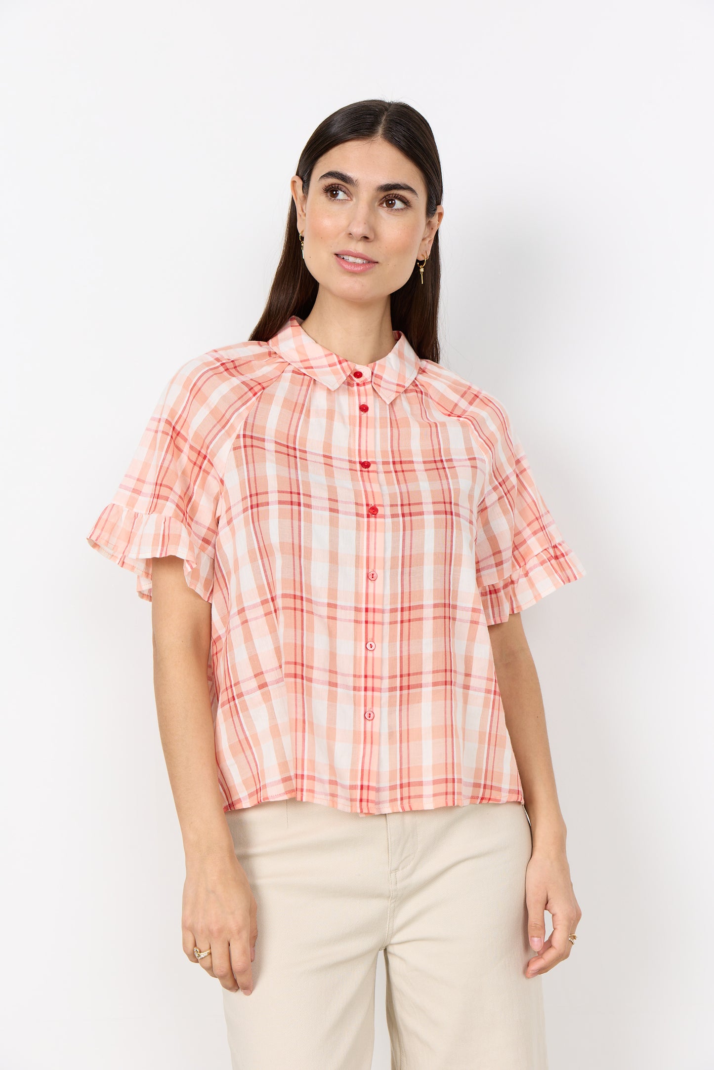 Soya Concept - FARUS 1 - Checked frill sleeve shirt