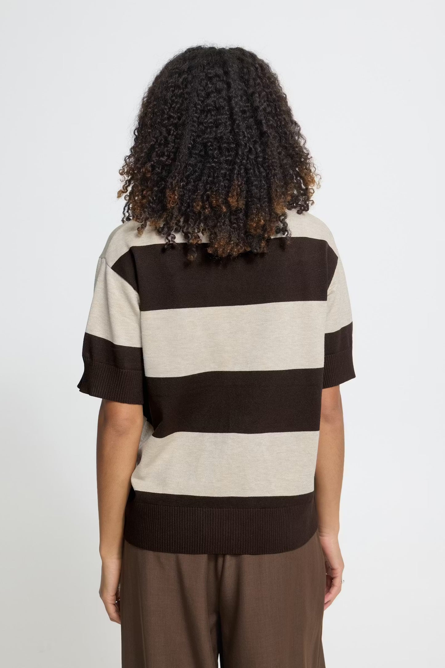 ICHI -LULS - Stripe short sleeve polo
