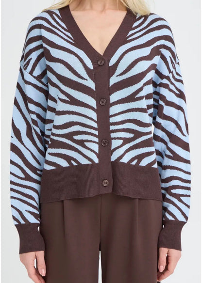 B.Young - MMORA - Zebra print cardigan