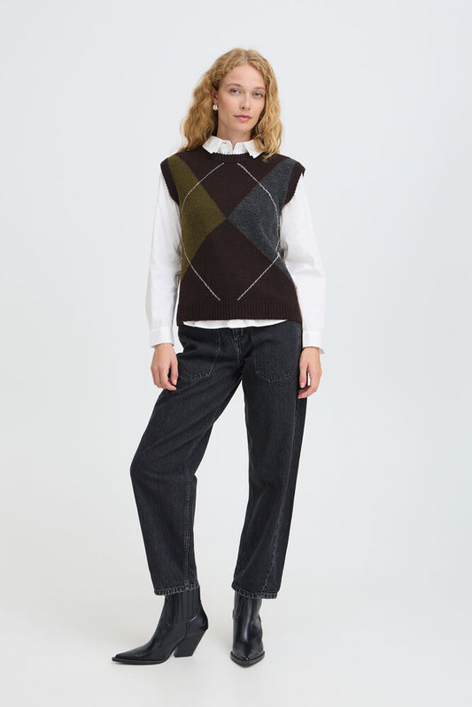B.Young - OSMILLA - Argyle knitted tank