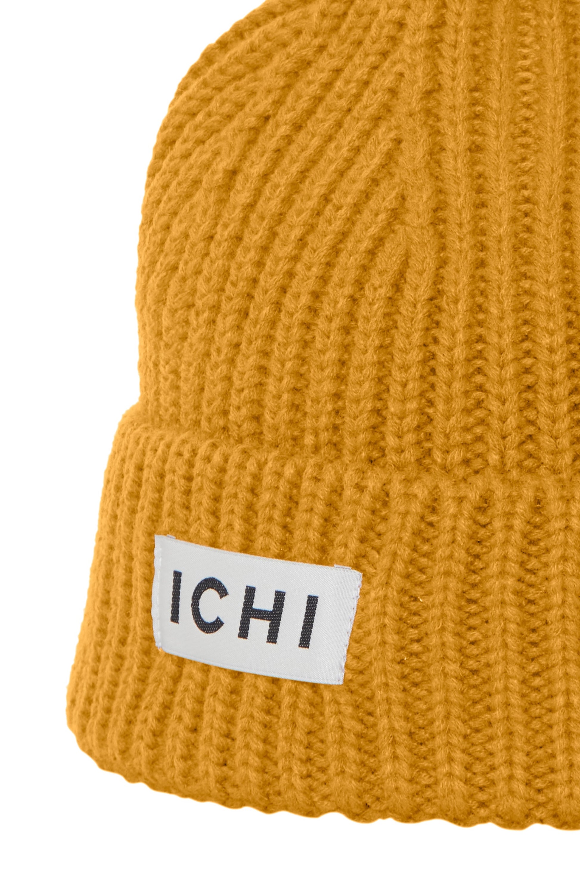 ICHI - EMMA - Knitted logo beanie hat - Mustard  image 3