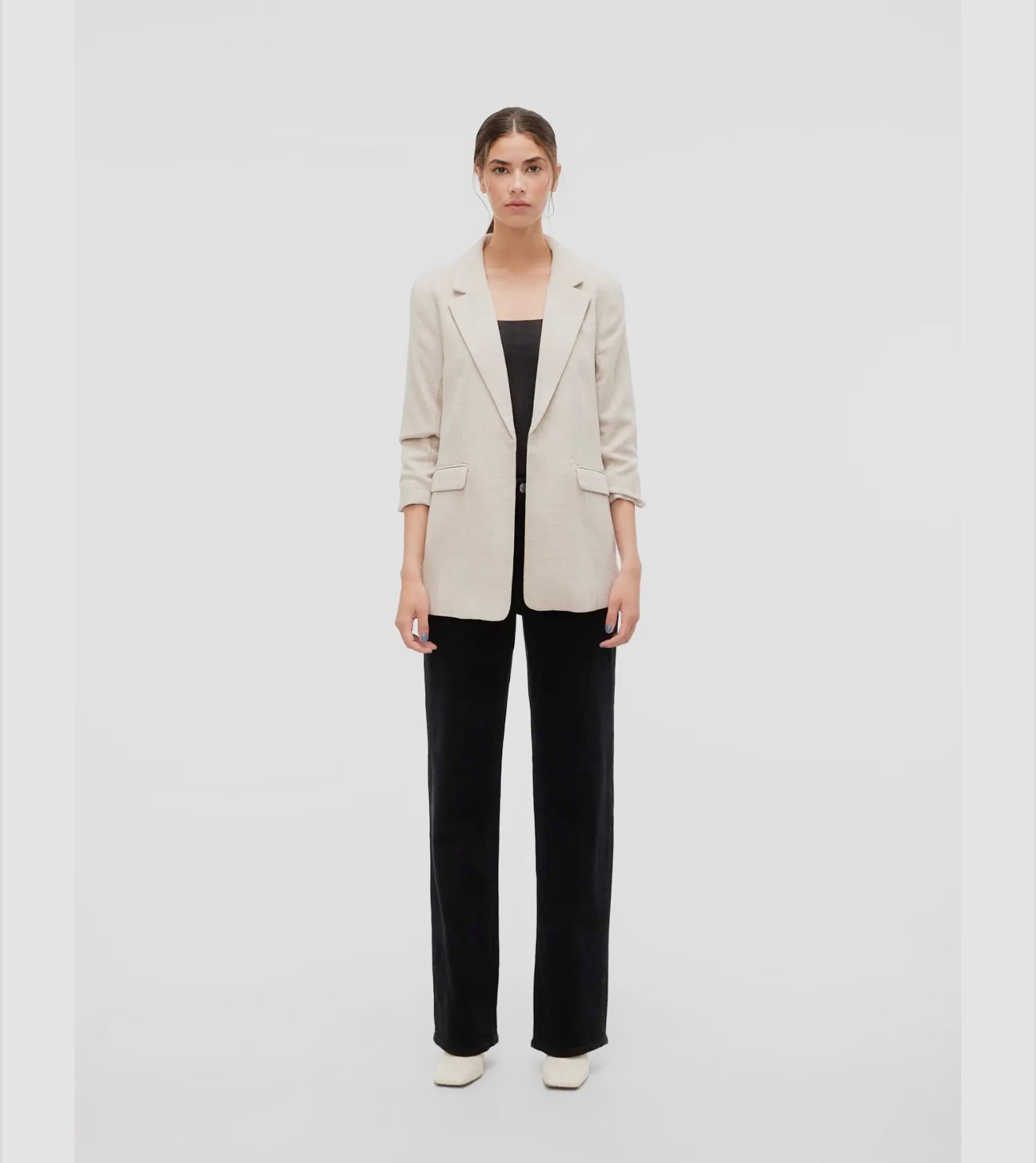 Vero Moda - FRIDA - Textured tweed style 3/4 slv blazer