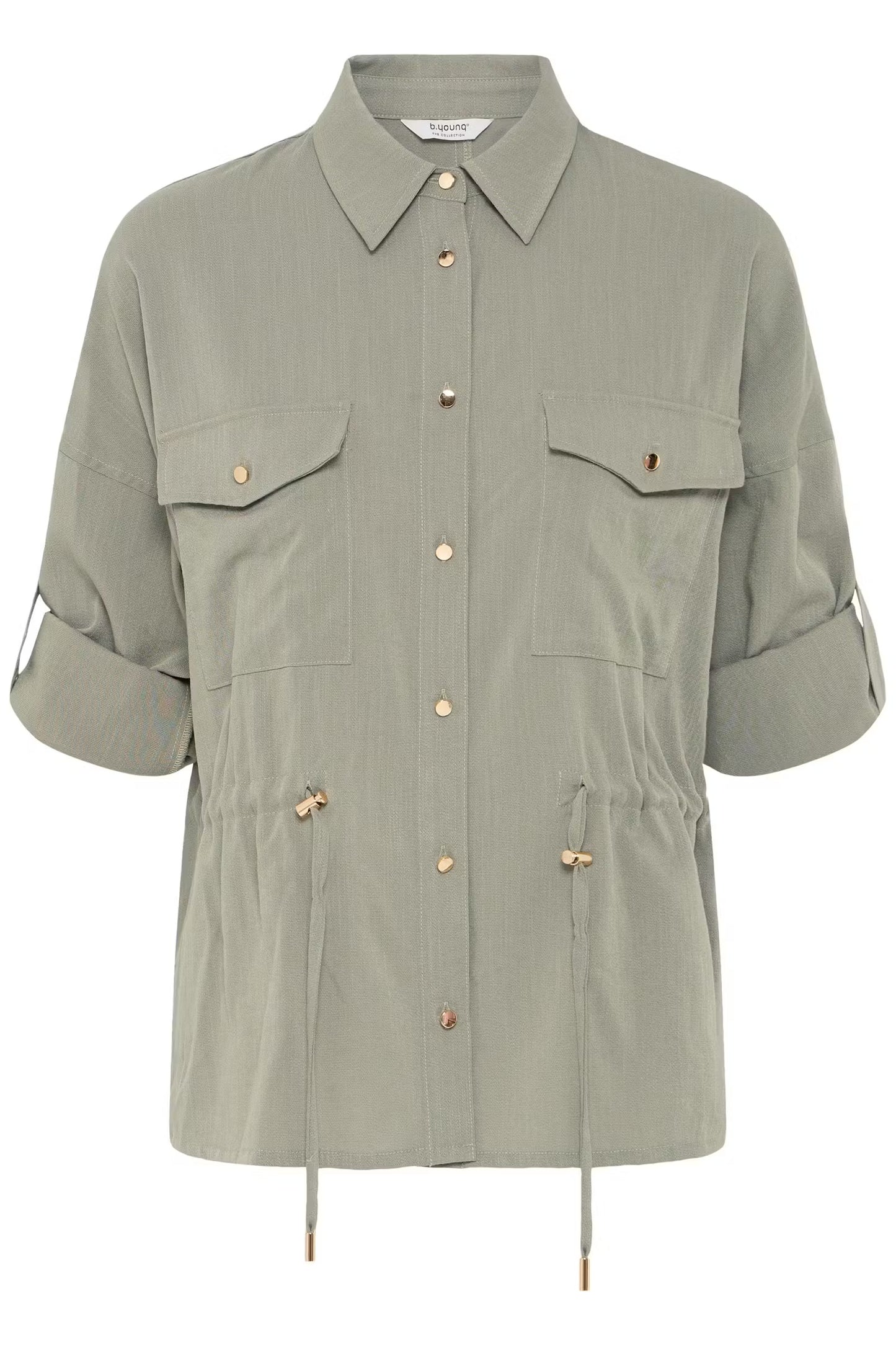B.Young -DIVISO - Drawstring button front shirt jacket