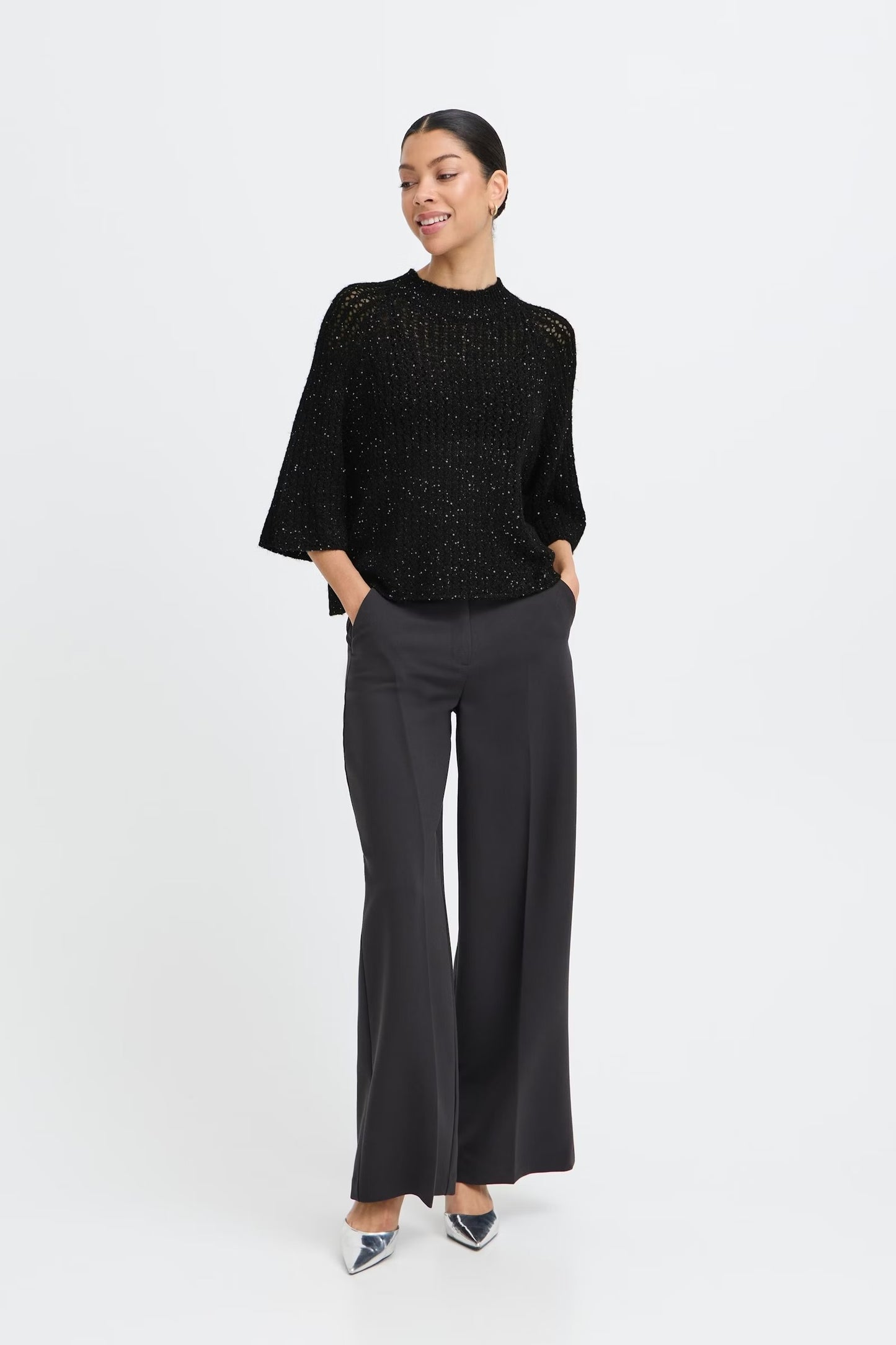 B.Young - OLIVA - Sparkle knitted top