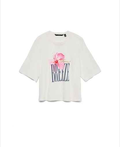 Vero Moda - NAOMI - Floral ‘Breeze’ slogan t.shirt