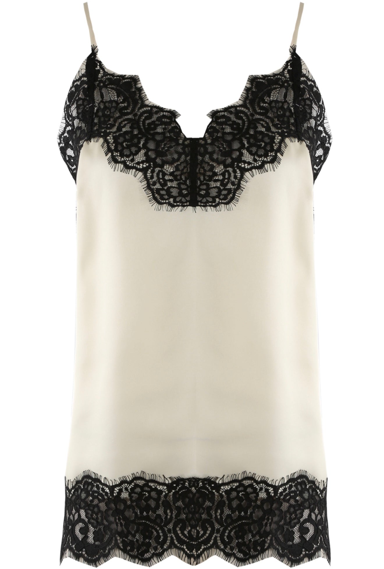 PETUNIA - Satin and lace trim cami top