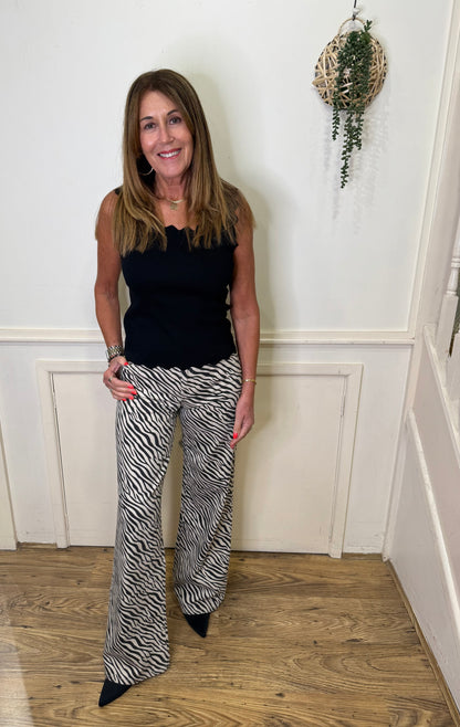 ZEBRA - Prited wide leg jeans