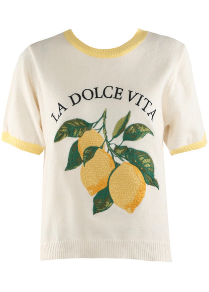 LIMON - Short sleeve Lemon slogan knit