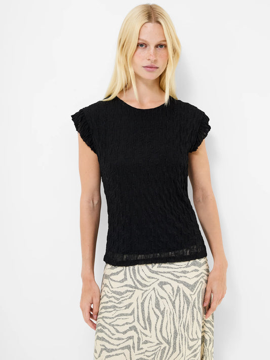 French Connection - 76ZAV - Wanda Textured Jersey Pepum Top
