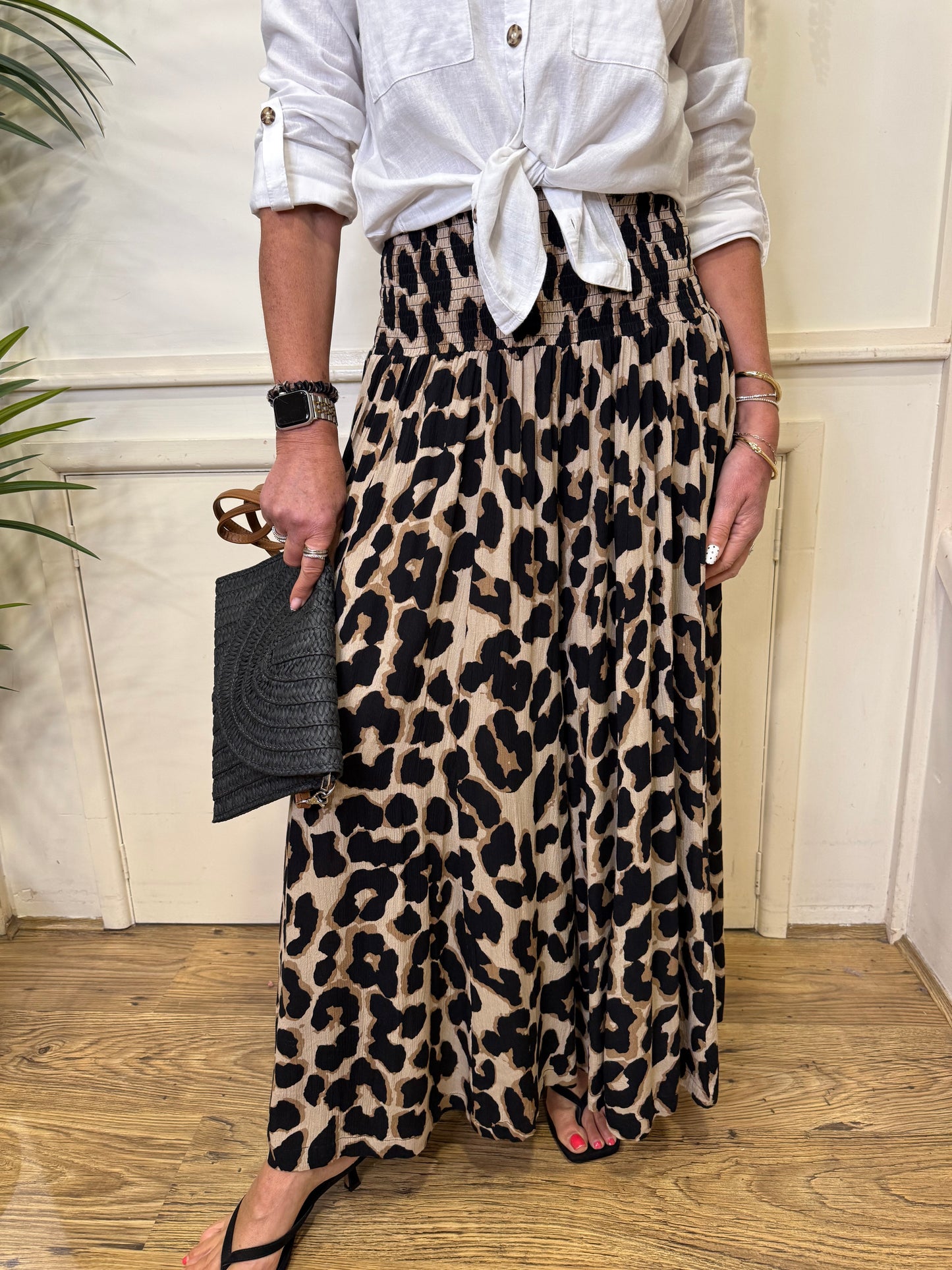 HAYLO - Leopard print palazzo trousers