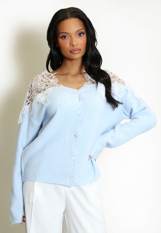 KENDALL - Lace detail cardigan