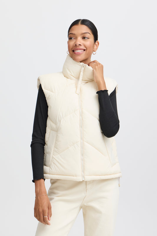 B.Young - BOMINA - Short puffa gilet - Cream  image 0