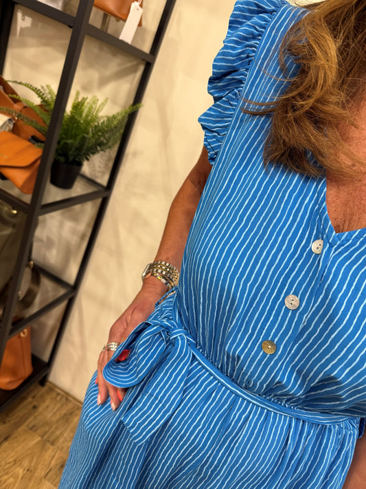 ROSIE - Stripe Culotte button front jumpsuit