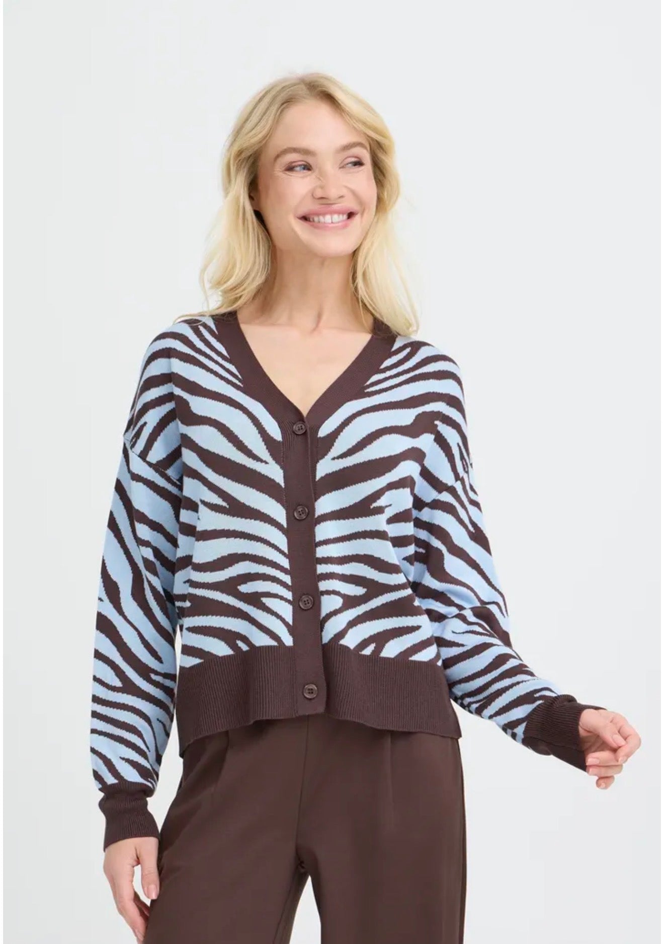 B.Young - MMORA - Zebra print cardigan