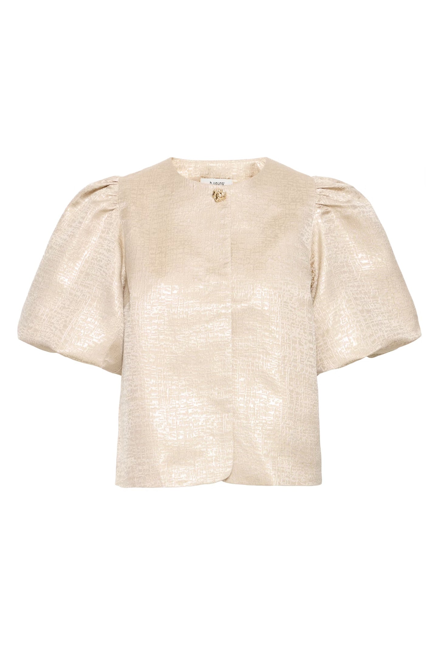 B.Young - DARIELLA - Puff sleeve metallic top