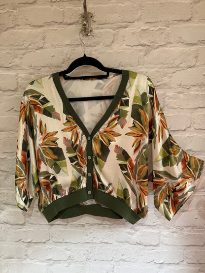 ARIA - Satin printed bomber jacket - Botanical Print
