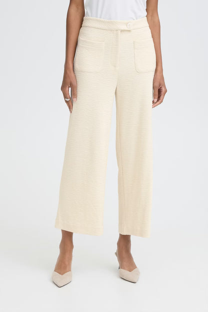 ICHI - KATE LUMINA - Textured ankle length trousers