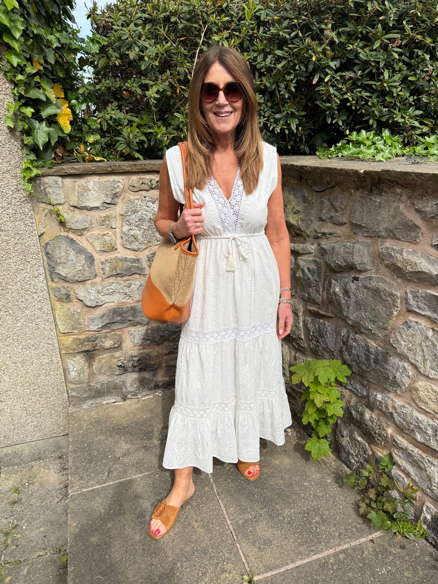 RILEY - Lace detail midaxi dress