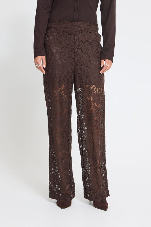 Ichi - LIZIVA - Lace wide leg trousers
