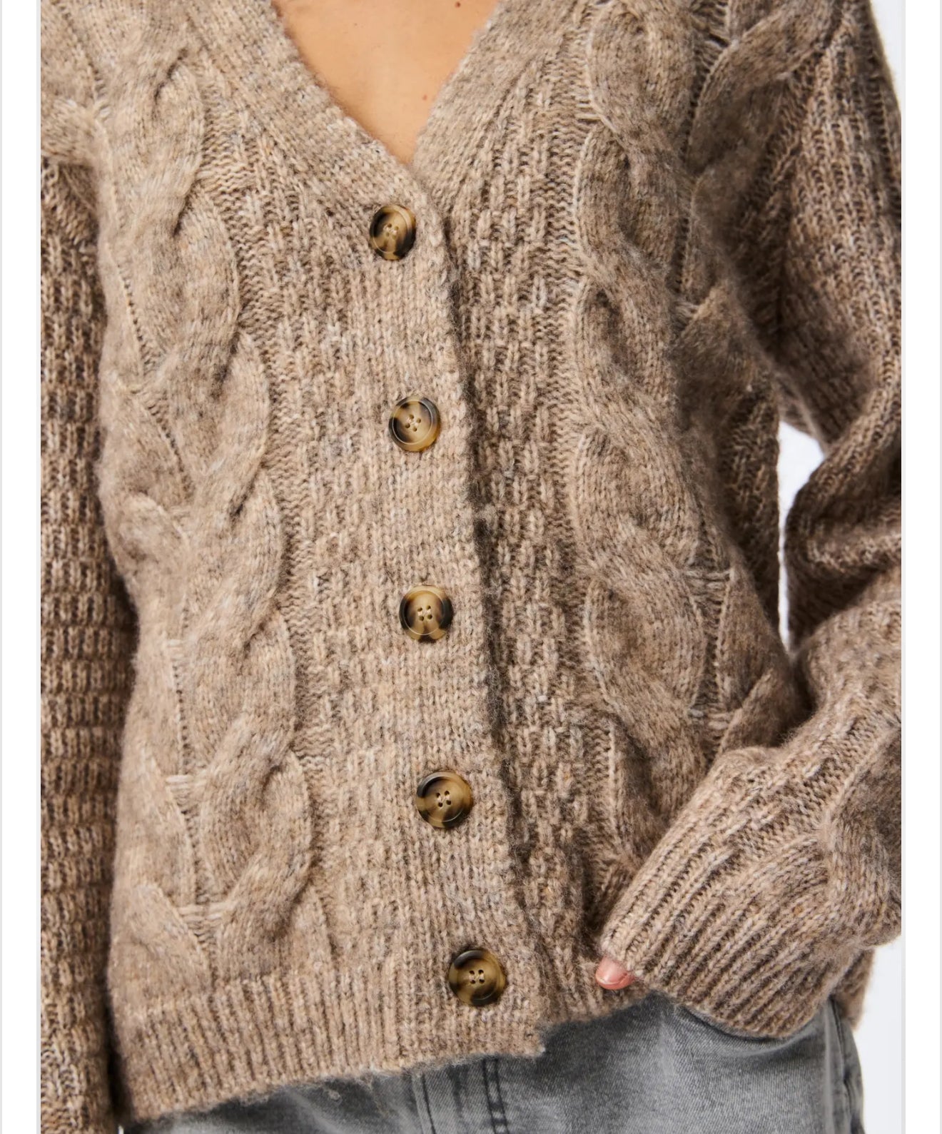 Pieces - NINA - Cable knitted cardi