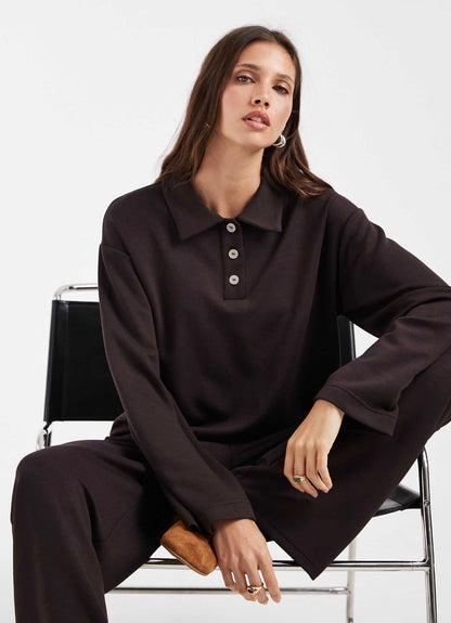 Vero Moda - HALI - Super soft polo sweat top