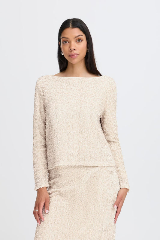 B.young - PARY - Long sleeve sequin top