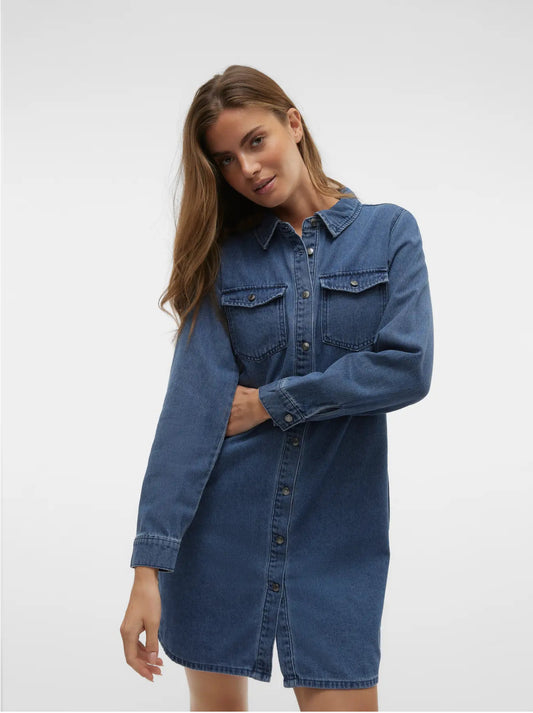 Ver Moda - JENNIE - Long sleeve denim dress