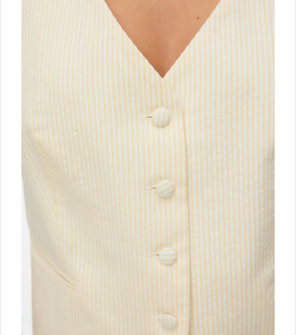 Vero Moda - PIRA - Lemon Pinstripe waistcoat