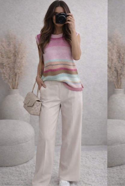 JULIET - Stripe knitted tank top