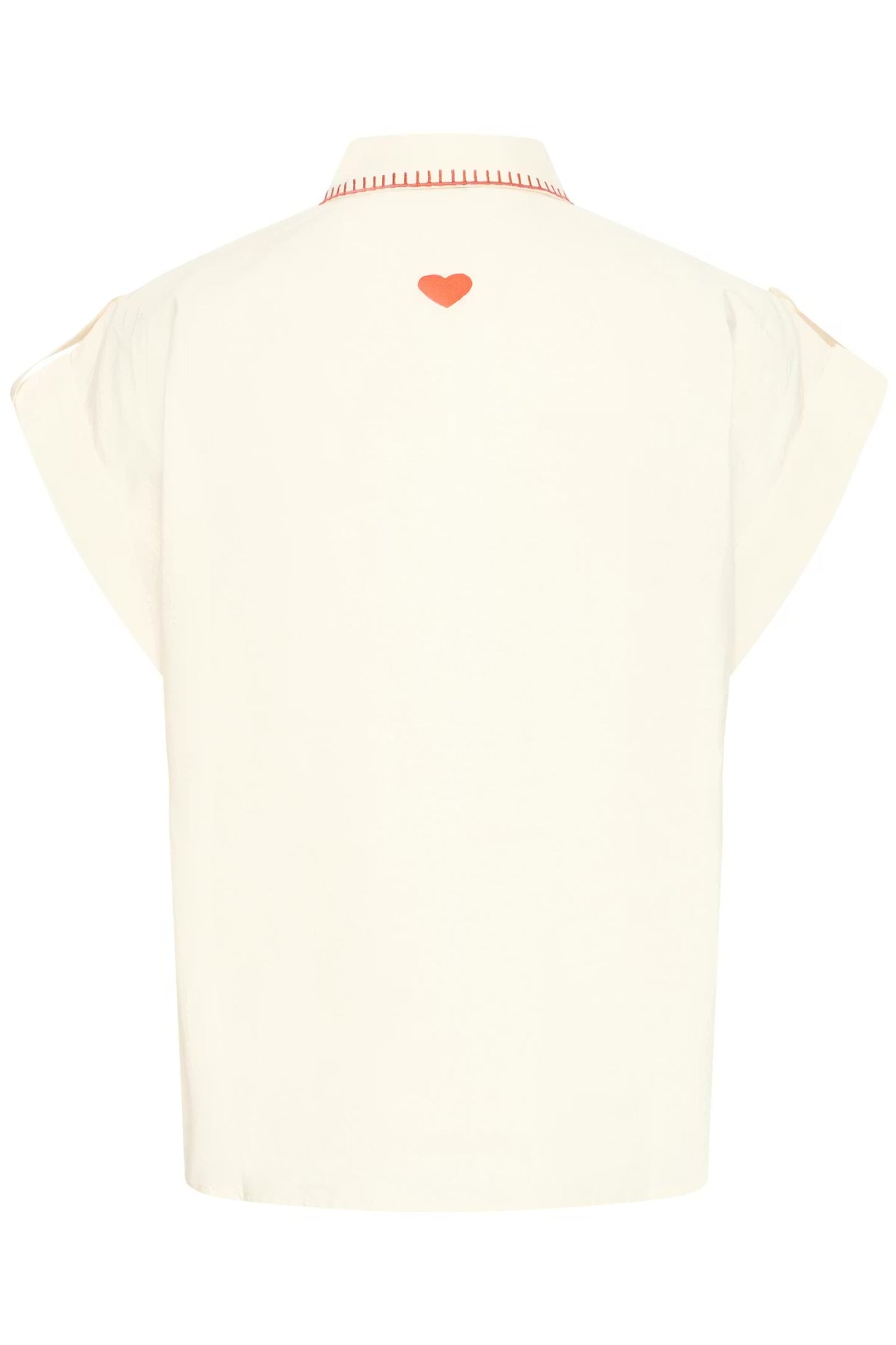 B.Young - JESSEL - Embroidered detail cap sleeve shirt