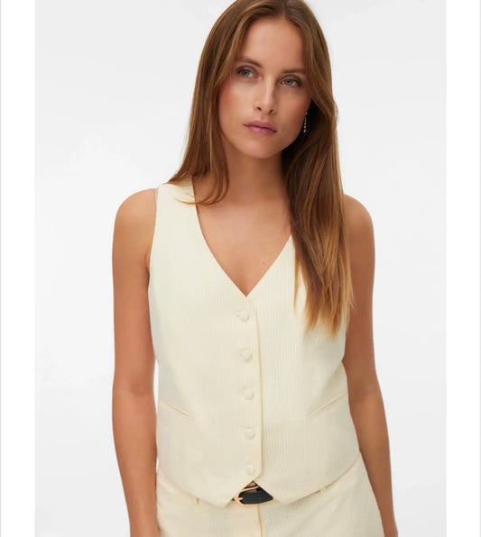 Vero Moda - PIRA - Lemon Pinstripe waistcoat