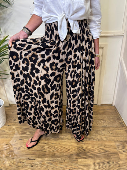 HAYLO - Leopard print palazzo trousers