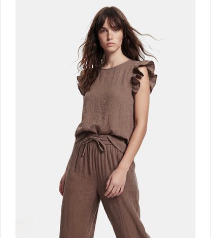Pieces - SASTINA - Frill cap sleeve top