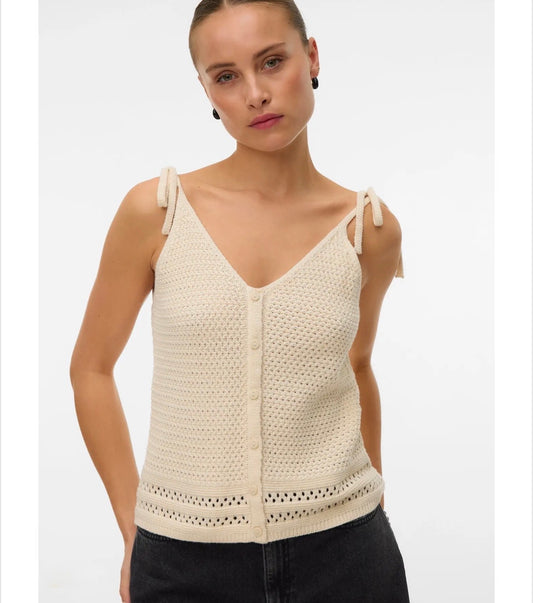Vero Moda - SALTY - Crochet tie top cami