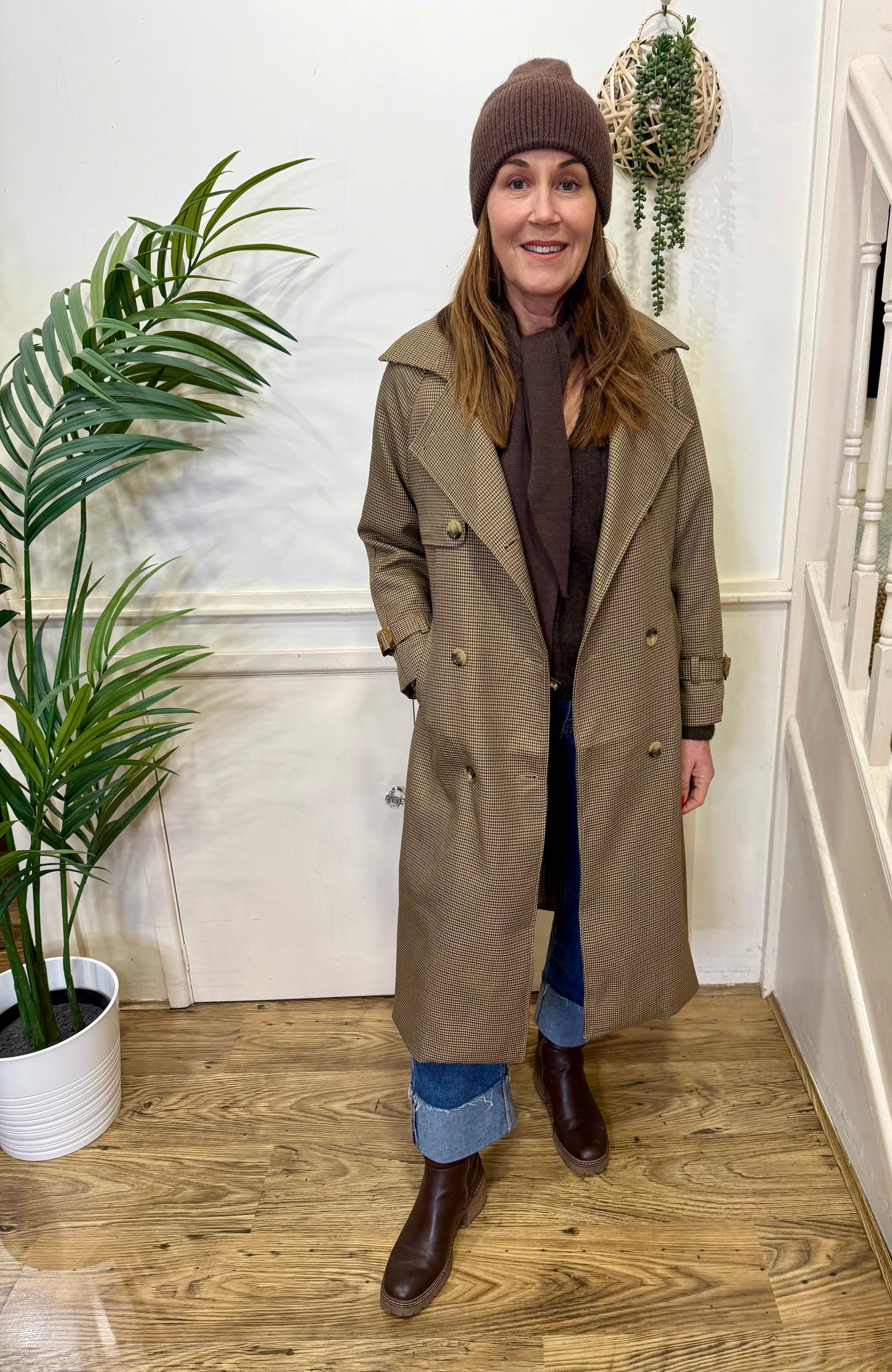 NICHOLA - Checked trench coat