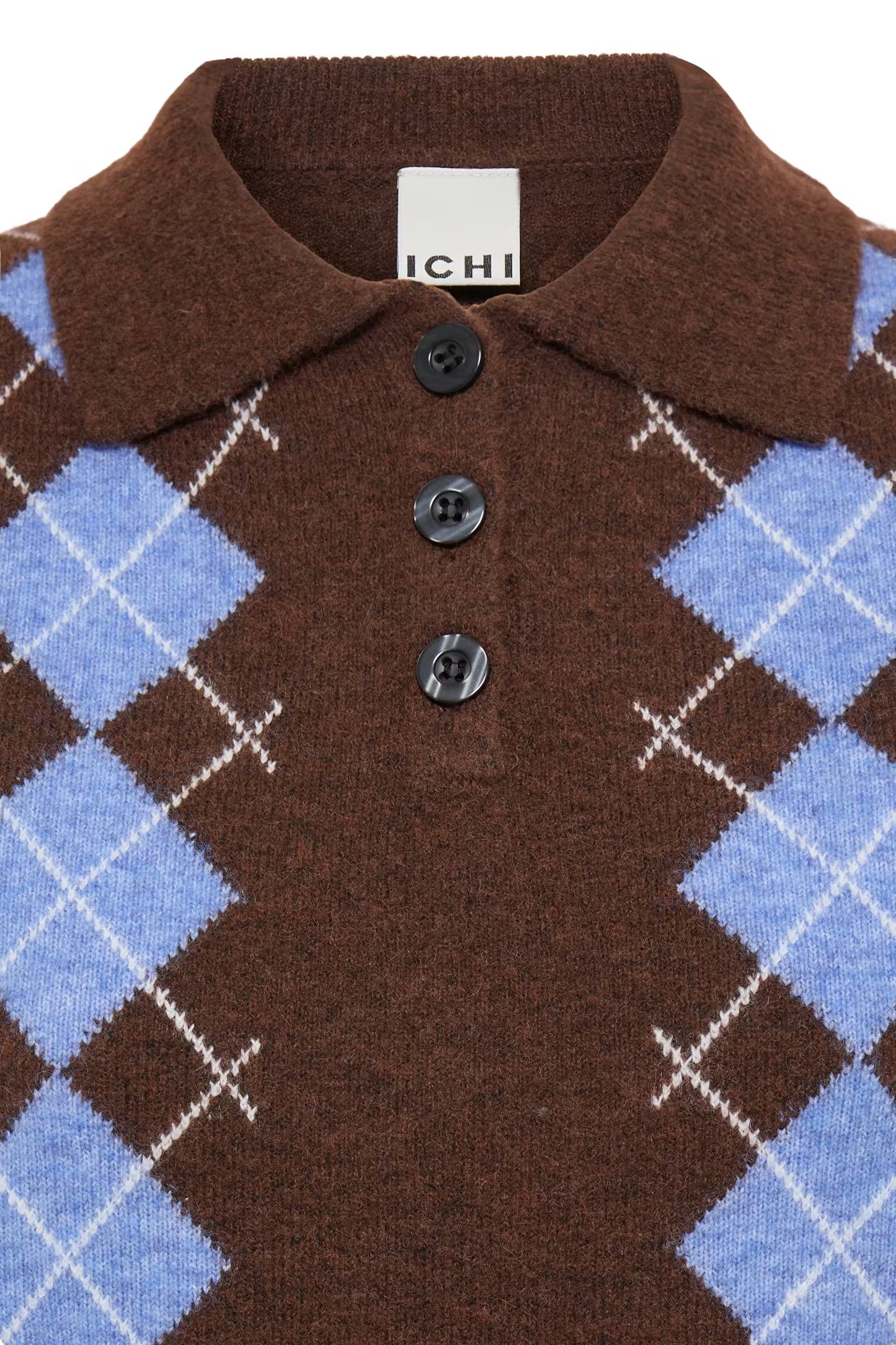 ICHI - DASILA SS3 - Argyle Knitted polo