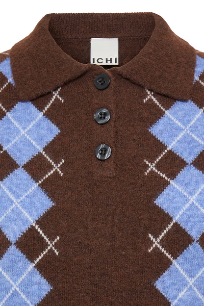 ICHI - DASILA SS3 - Argyle Knitted polo
