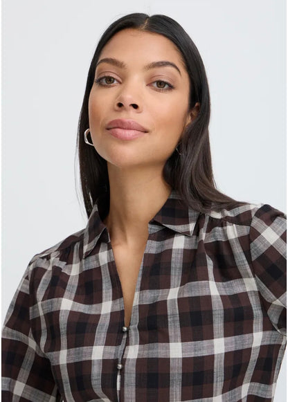 B.Young - FLANNY - Checked collared shirt