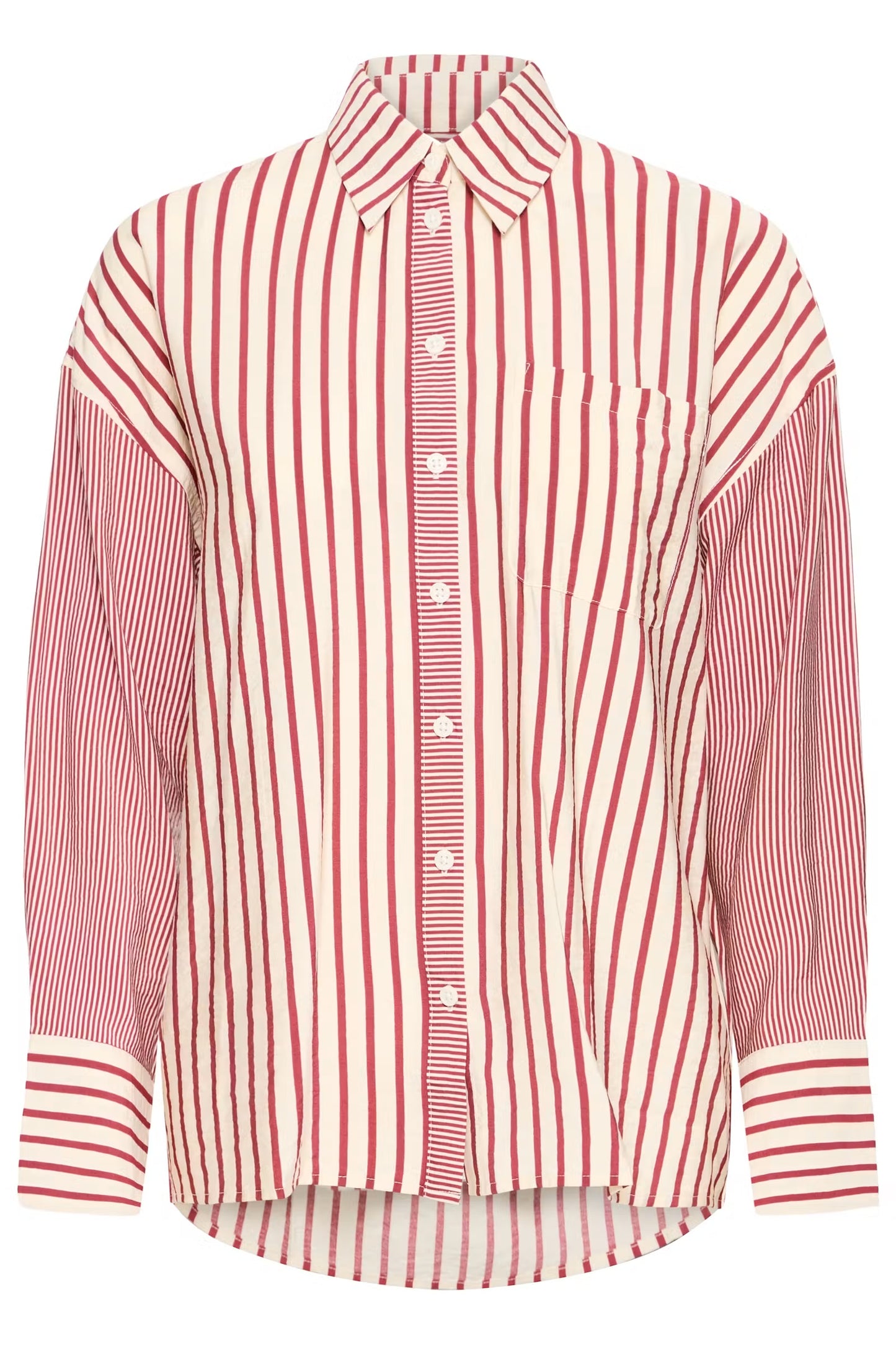 ICHI - LOURI - Stripe oversized shirt