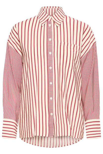ICHI - LOURI - Stripe oversized shirt